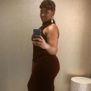 Burgundy Red Velvet dress